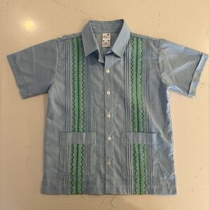 Easter Guaybera Striped Kids Shirt